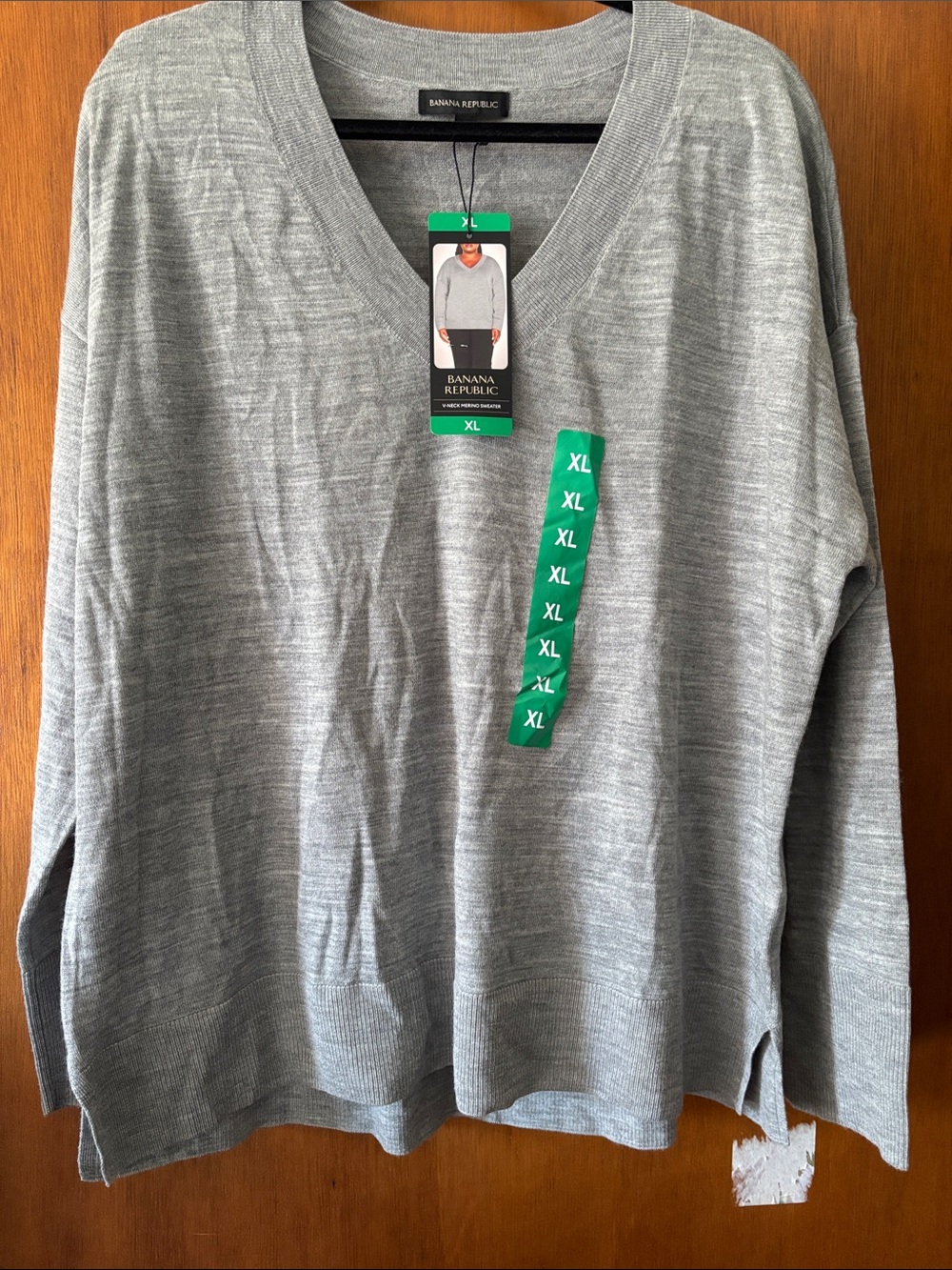Banana Republic Light Gray V-Neck Sweater